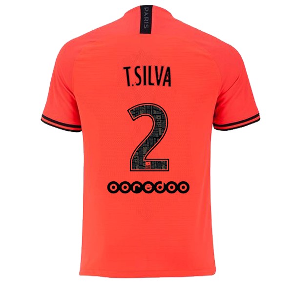 JORDAN Trikot Paris Saint Germain NO.2 T.Silva Auswarts 2019-20 Orange Fussballtrikots Günstig